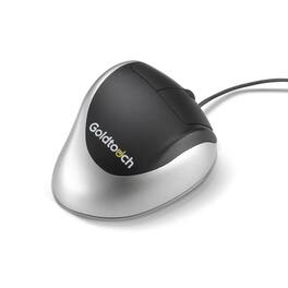 Goldtouch - USB Comfort Mouse Right-Handed – Ergonomic 24° Angle, Wired, PC & Mac - Wired - Black/Silver