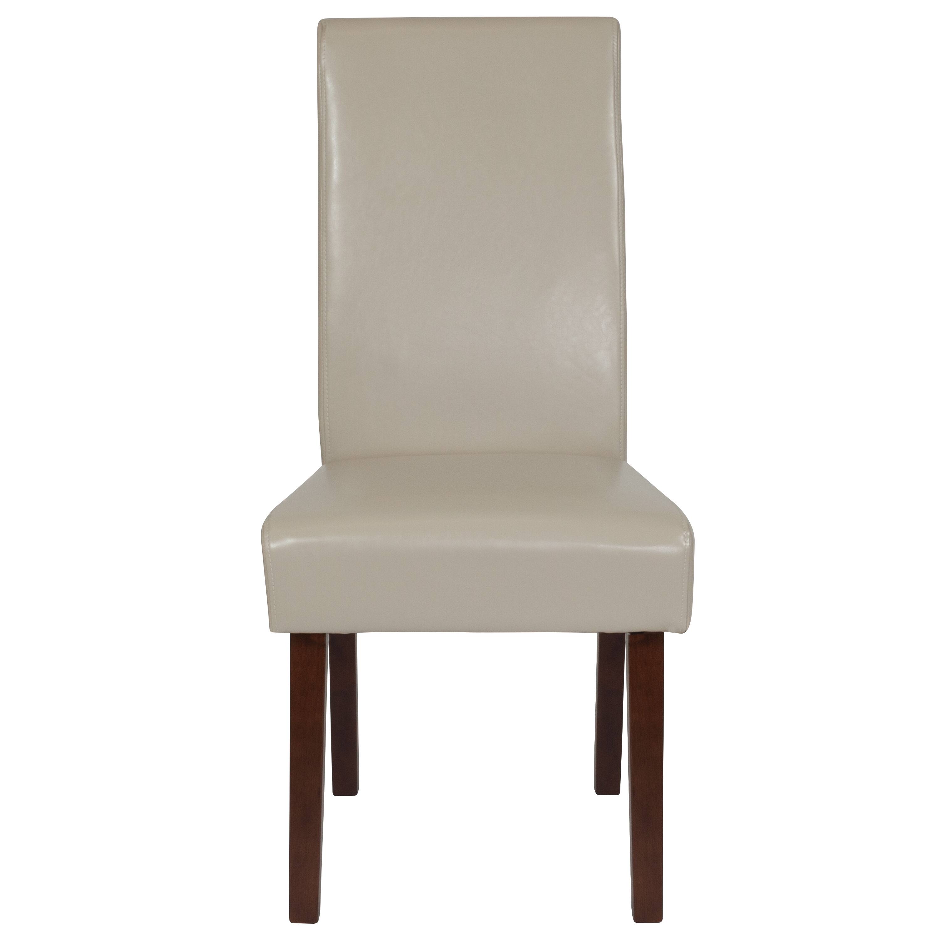 Alt View 6. Emma + Oliver - Mid-Century Parsons Chair and Hardwood Frame for Kitchen, Dining Room & More - Beige Faux Leather.