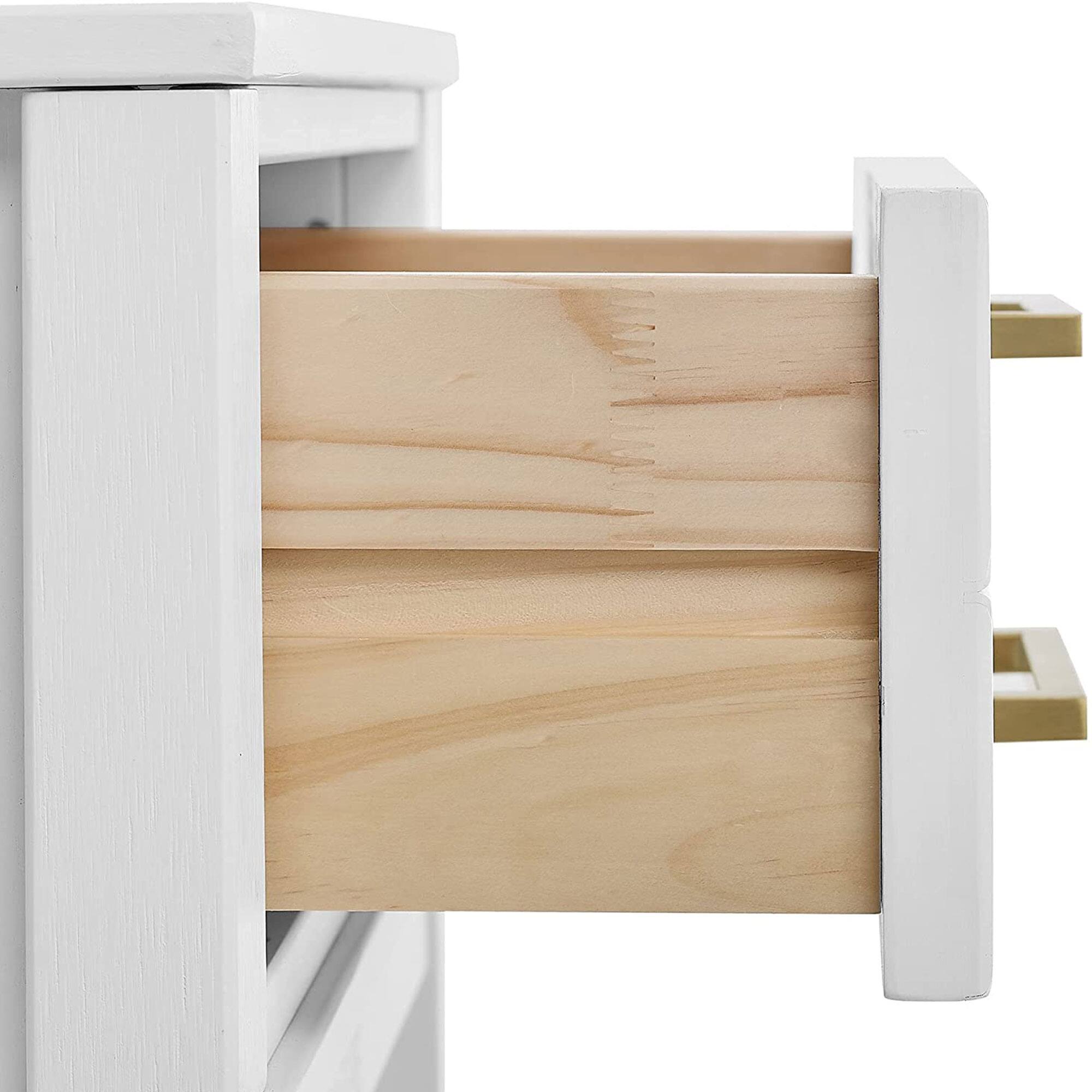 Alt View 2. MUSEHOMEINC - MUSEHOMEINC Mid Century Modern 2 Drawer Solid Wood Nightstand End Table, White - White.