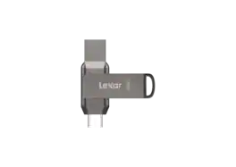 Lexar - 256GB JumpDrive Dual Drive D400, USB 3.2, 130MB/s Read, Compatible w/ Android, Mac, iPhone 15/16/17, Photo Backup - Titanium