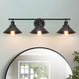 Earthley Blooms - 2 Light Dual Purpose Bathroom Vanity Fixtures Farmhouse Wall Sconce Matte Industrial Lighting Over Mirror - 3-Light