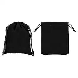 Unique Bargains - Bluetooth Headphone Bag, 2pcs 3.94x3.15 Inch Travel Headset Carrying Storage Pouch Drawstring for Over-Ear Headphones - Black