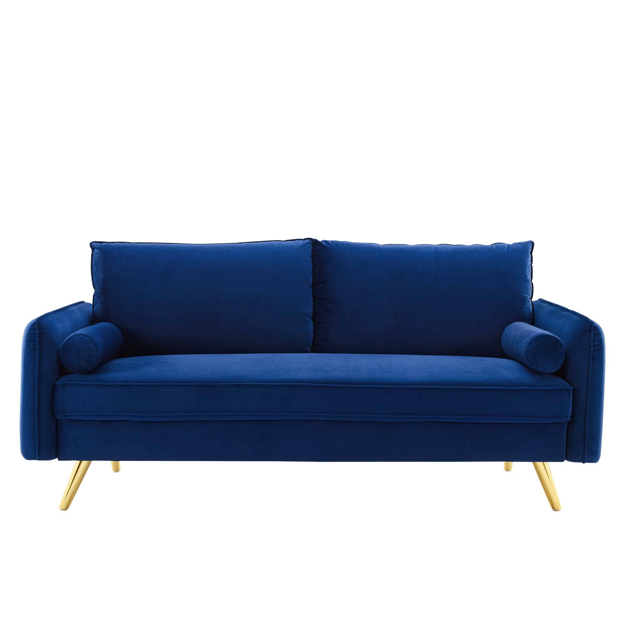 Alt View 2. Modway - Revive Performance Velvet Sofa by Modway - Blue.