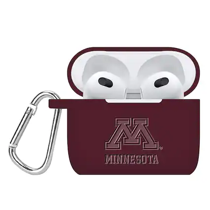 Front. Affinity Bands - Minnesota Golden Gophers Debossed Silicone AirPods Gen Three Case Cover - No Size - Multicolor.