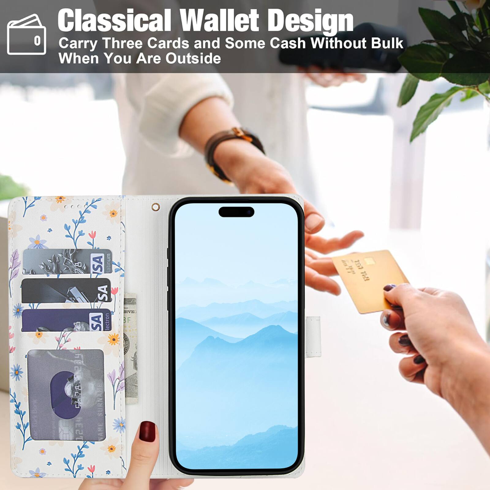Classical Wallet Design  
Carry Three Cards and Some Cash Without Bulk When You Are Outside