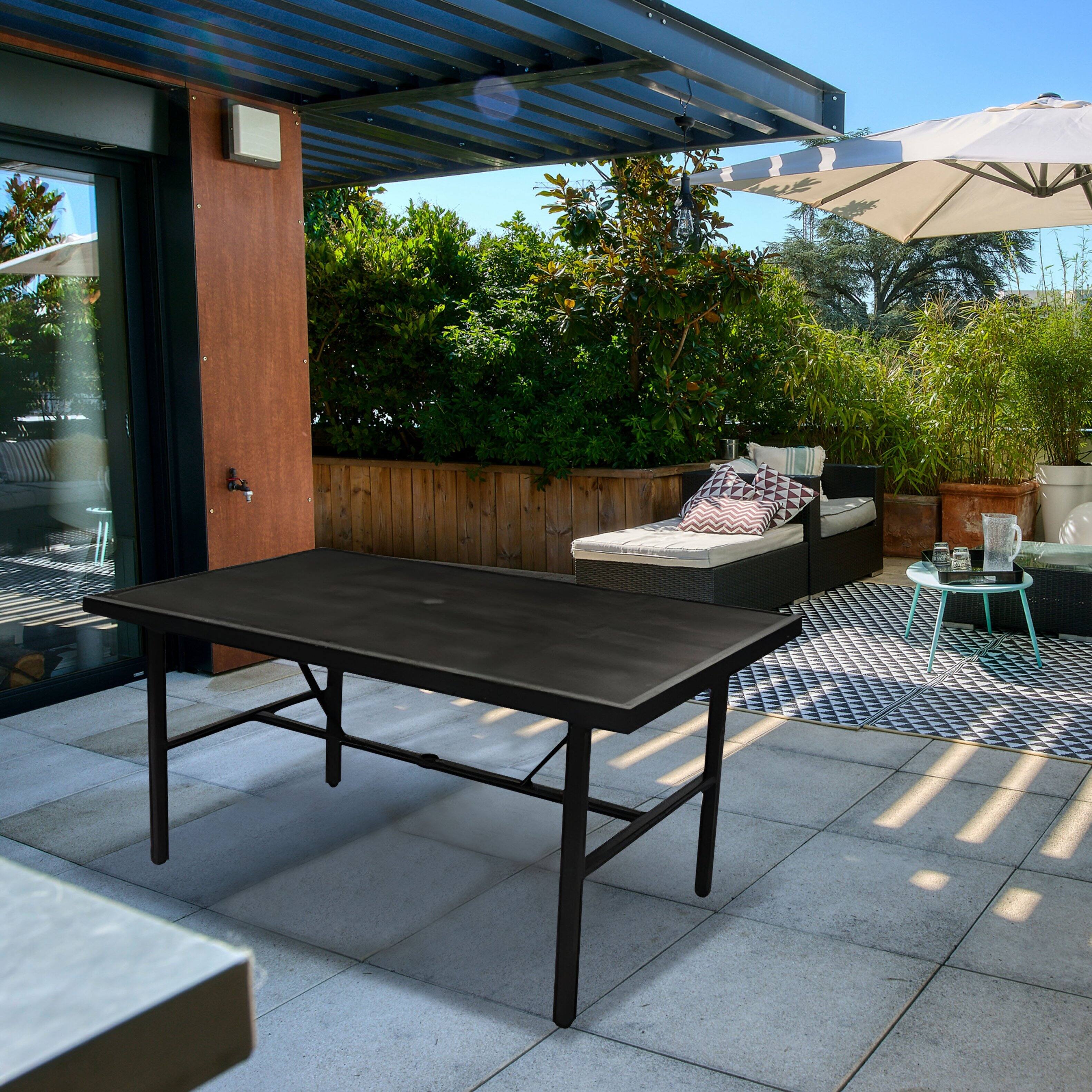 Alt View 5. Four Seasons Courtyard - Four Seasons Courtyard Nantucket 40 x 72 Inch All Weather Patio Dining Table - Brown.