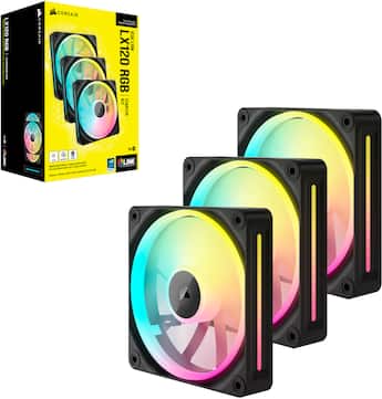 CORSAIR iCUE LINK LX120 RGB 120mm PWM Case Fans Starter Kit (3 CORSAIR iCUE LINK LX120 RGB 120mm PWM Case Fans Starter Kit (3