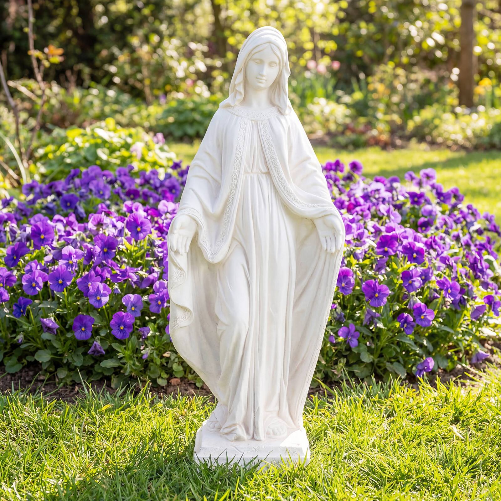 Alt View 1. Costway - Costway 31.5" Tall Outdoor Religious Sculpture with Aged Finish for Yard, Patio, Lawn - White.