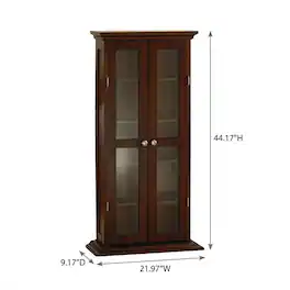 FurniFact - Media Storage Cabinet - Walnut