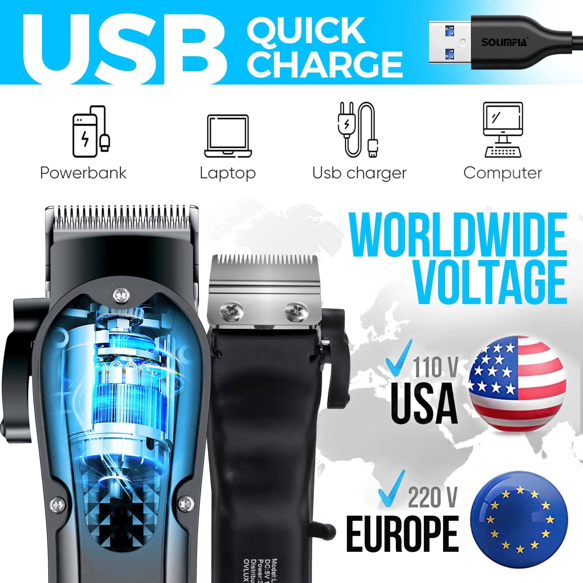 USB QUICK CHARGE

SOLIMPIA

Powerbank
Laptop
Usb charger
Computer

WORLDWIDE VOLTAGE

110 V USA
220 V EUROPE