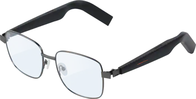 Front. IMIKI - SG1 Smart Audio Glasses, Bluetooth Smart Eyewear w/ Open Sound Field, Touch Control, Ergonomic Fit, Call Noise Reduction - Black.