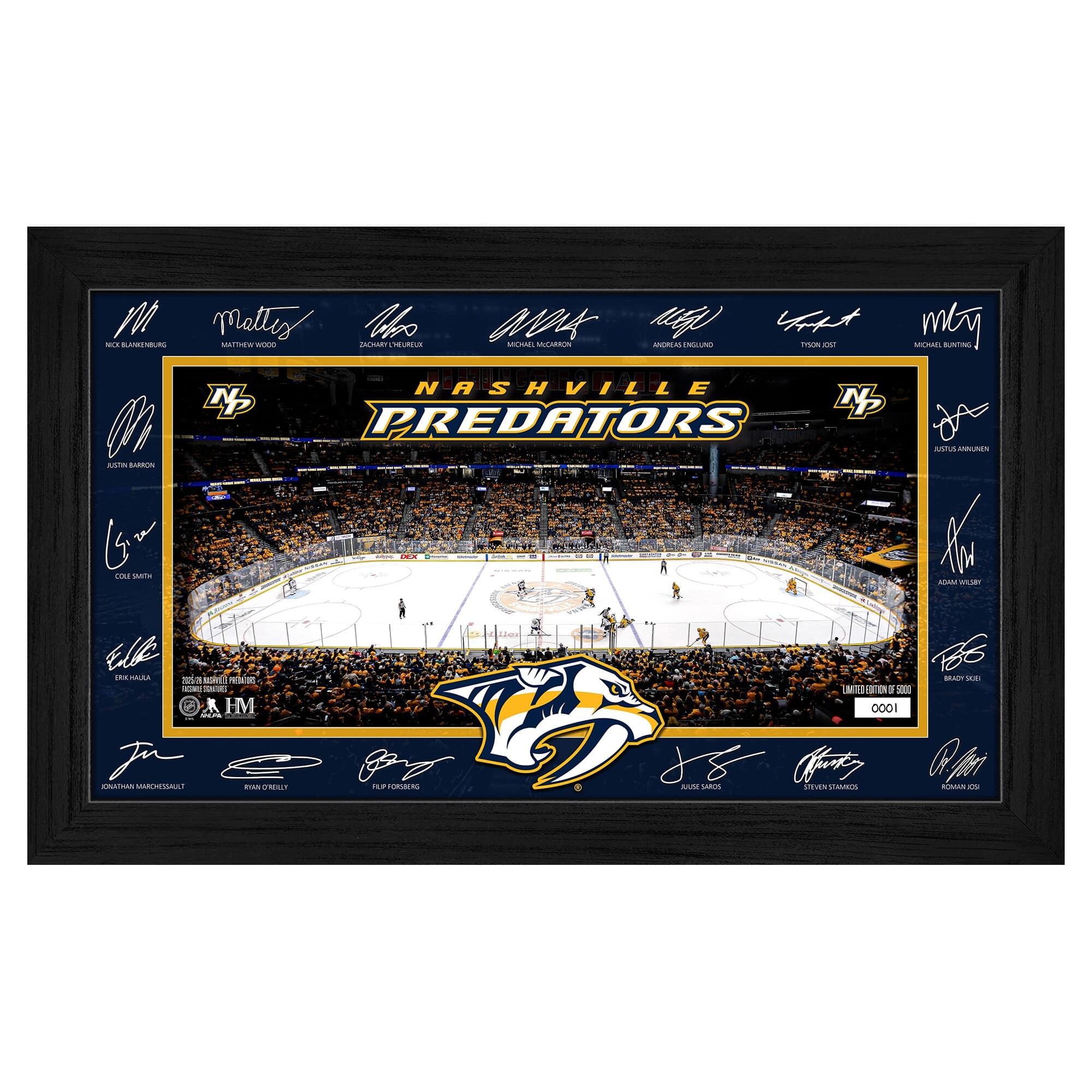 Highland Mint - Nashville Predators 2025 Signature Rink Framed Art - Multicolor