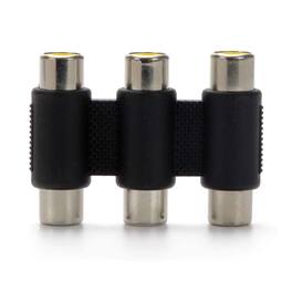 Stock Preferred - 6pc AV 3 RCA Female-to-Female Jack Coupler Adapter - Black