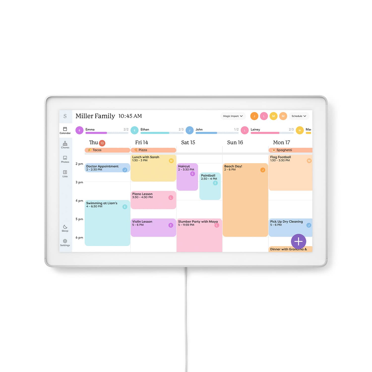 Skylight - Calendar Max: 27 inch Touchscreen Smart Calendar and Family Organizer - Aluminum - Angle_Zoom