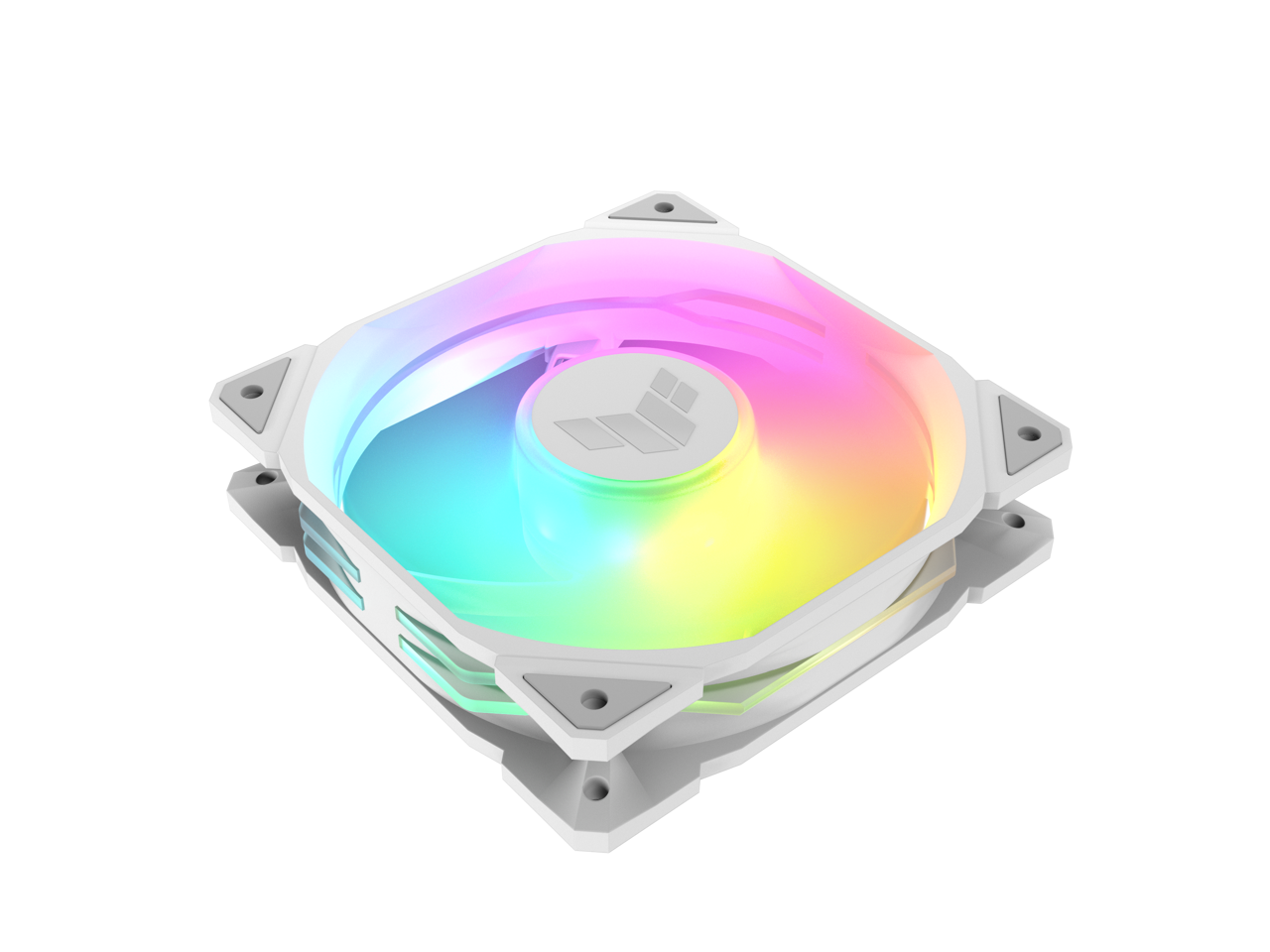 Alt View 3. ASUS - ASUS TUF TR120 120mm ARGB White Fan Triple Pack, 77.4 CFM, Aura Sync, PWM - White.