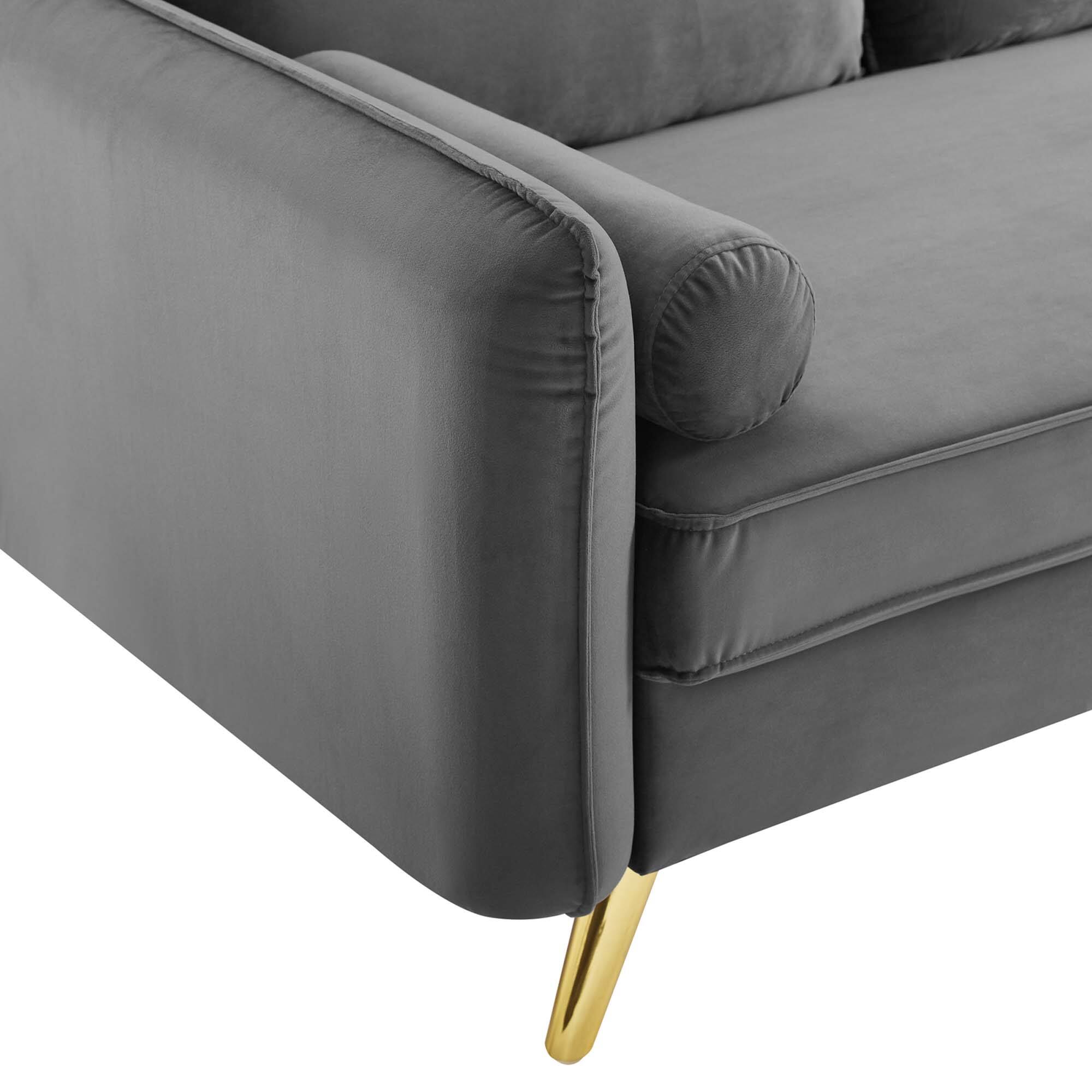 Alt View 5. Modway - Revive Performance Velvet Sofa by Modway - Gray.