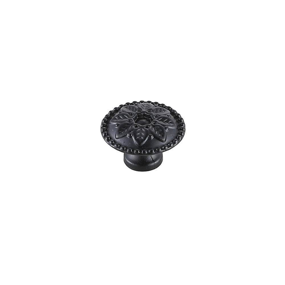 Back. Elegant Decor - Corio 0.9" Diameter Matte Black Mushroom Knob Multipack (Set of 10) - Matte Black.