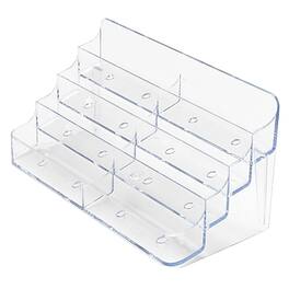 Deflecto - Deflect-O 8-Compartment Business Card Desktop Holder, 400-Card Capacity, (70801) - Clear