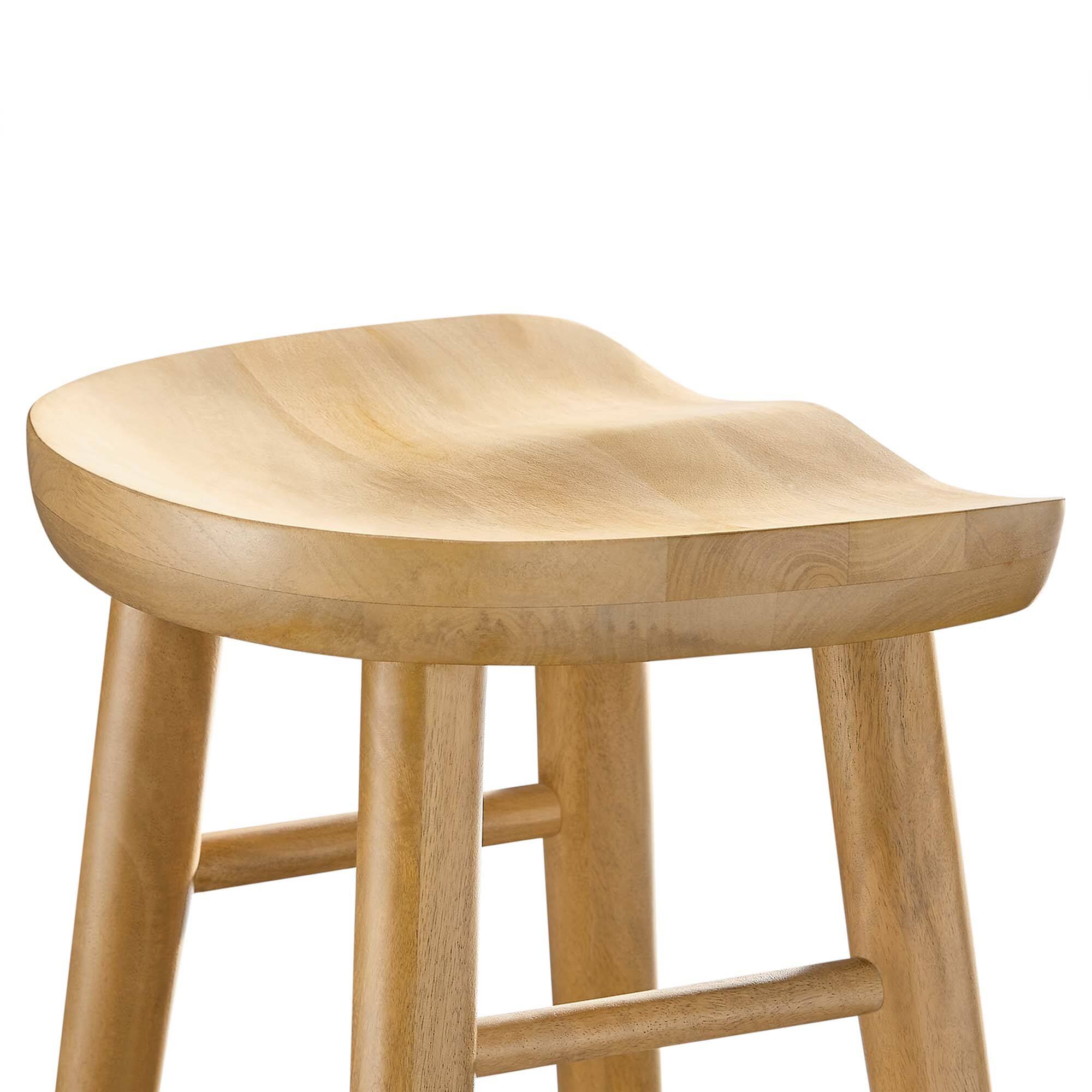 Alt View 4. Modway - Saville Backless Wood Bar Stools Set of 2 - Brown.
