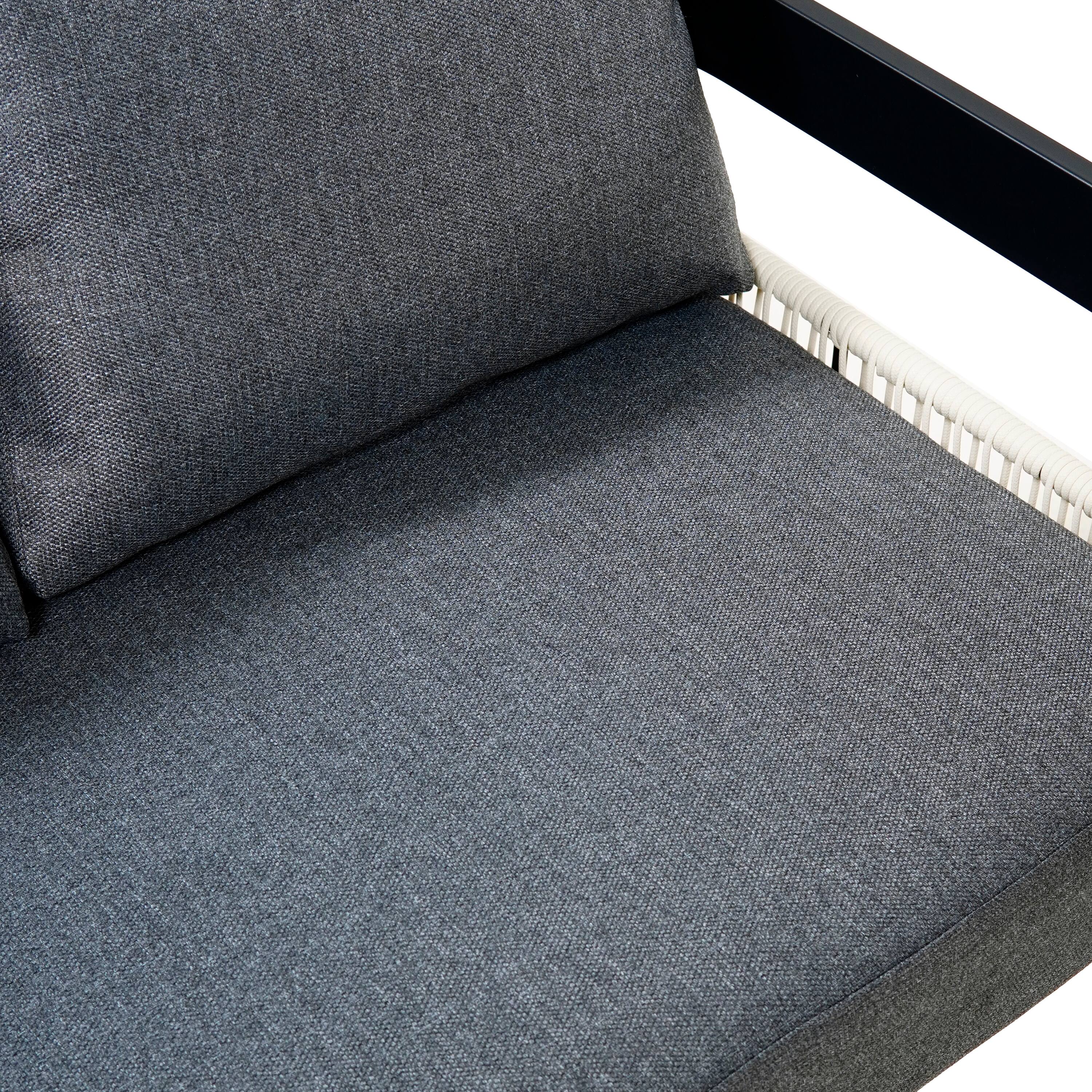 Alt View 9. Siljoy - Multi-Seat Outdoor Iron Sofa Set w/ Table, Rattan Decor, Waterproof & Rustproof, Garden & Lawn - Grey.