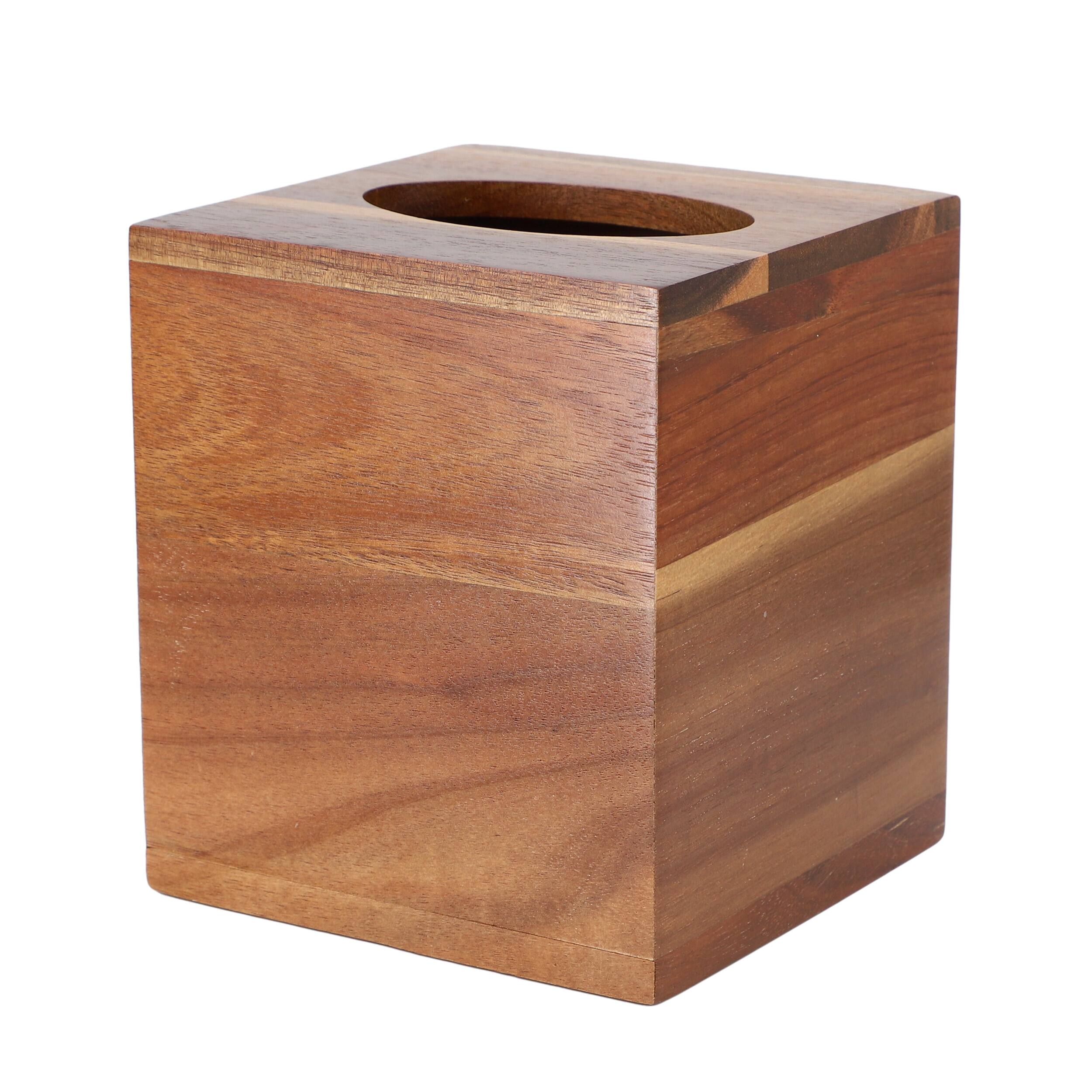 Alt View 1. MegaChef - MegaChef Acacia Wood Tissue Box Holder - Brown.