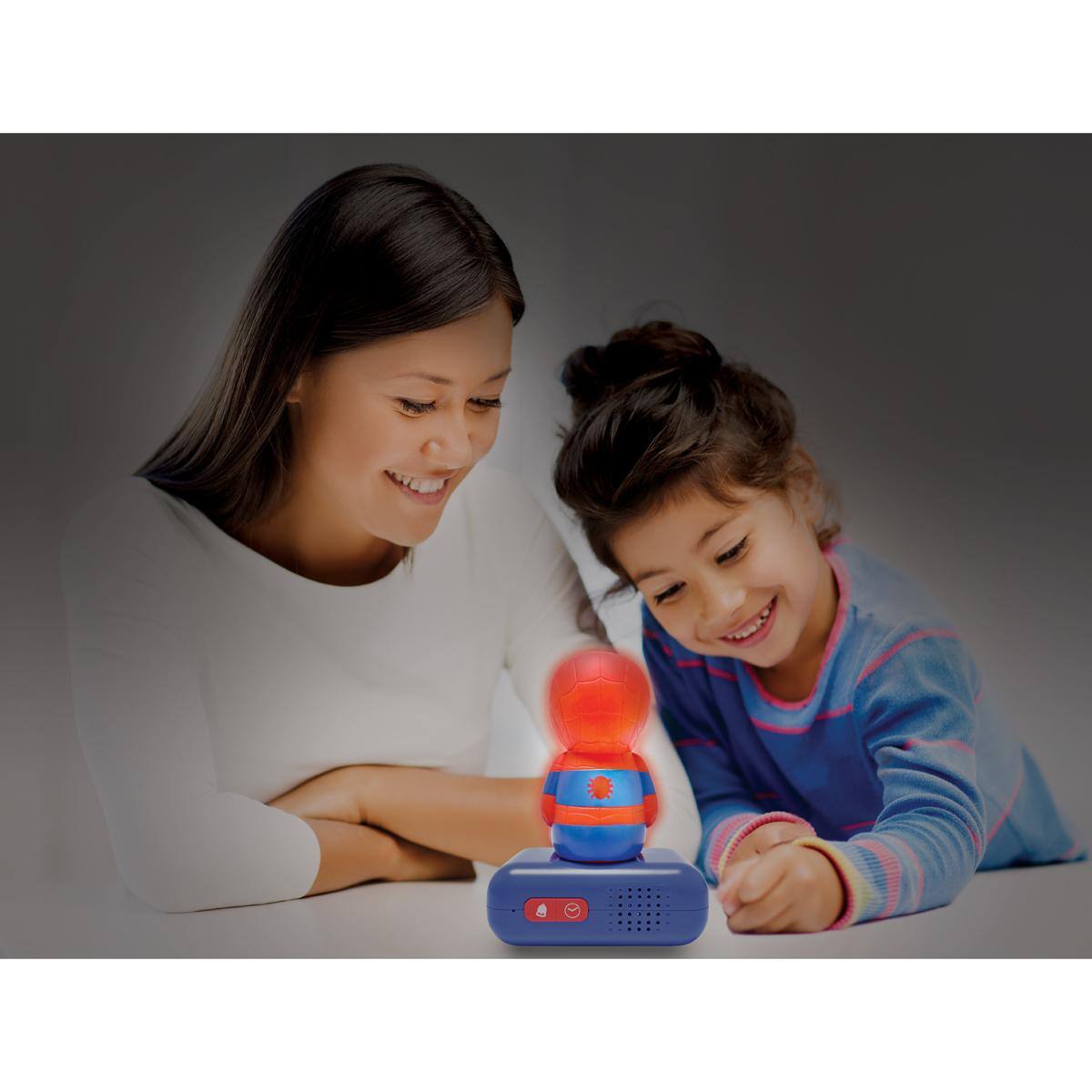 Alt View 5. Lexibook - Spider-Man Digital Alarm Clock with 3D Nightlight Figurine and Sound Effects - Red.