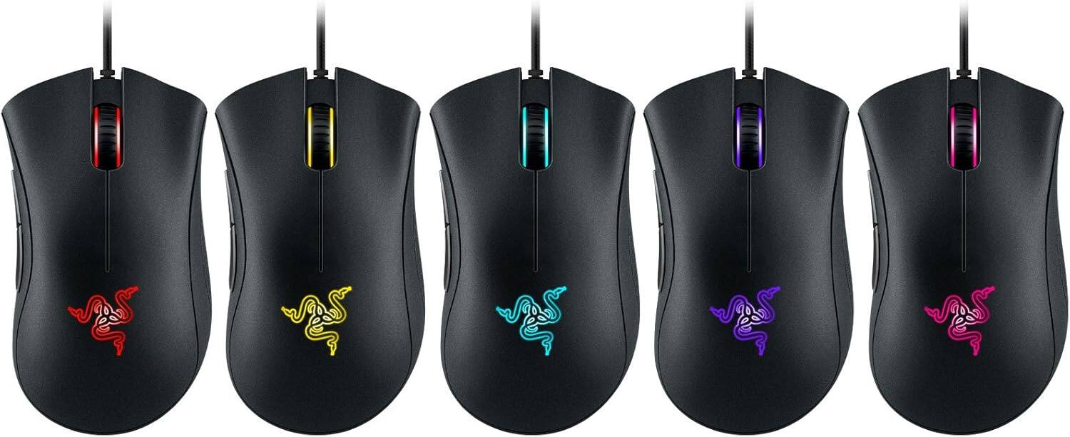 Left. Razer - Razer DeathAdder Chroma Gaming Mouse with Multi-Colour RGB Backlight Ergonomic Gaming Mouse and 10,000 dpi Sensor - Black.