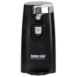 Better Chef - Deluxe Electric Can Opener with Built in Knife Sharpener and Bottle Opener - Black