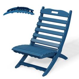 FODINGHILL - Folding Xavier Wave Chairs , Portable HDPE Adirondack Chairs, All-Weather Outdoor Chairs - Blue