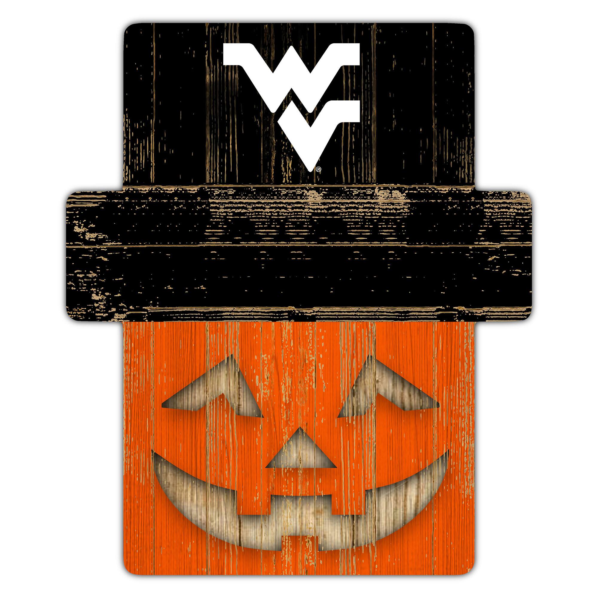 Front. Fan Creations - West Virginia Mountaineers 12" x 12" Jack-O-Lantern Display - Orange.