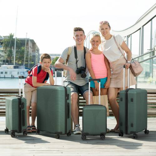 Alt View 7. Winado - 16"/20"/24"/28" Carry on 4 Piece PP Hardside Luggage Suitcase Set with Built-in Lock Spinner Wheels for Travel Business - Green.