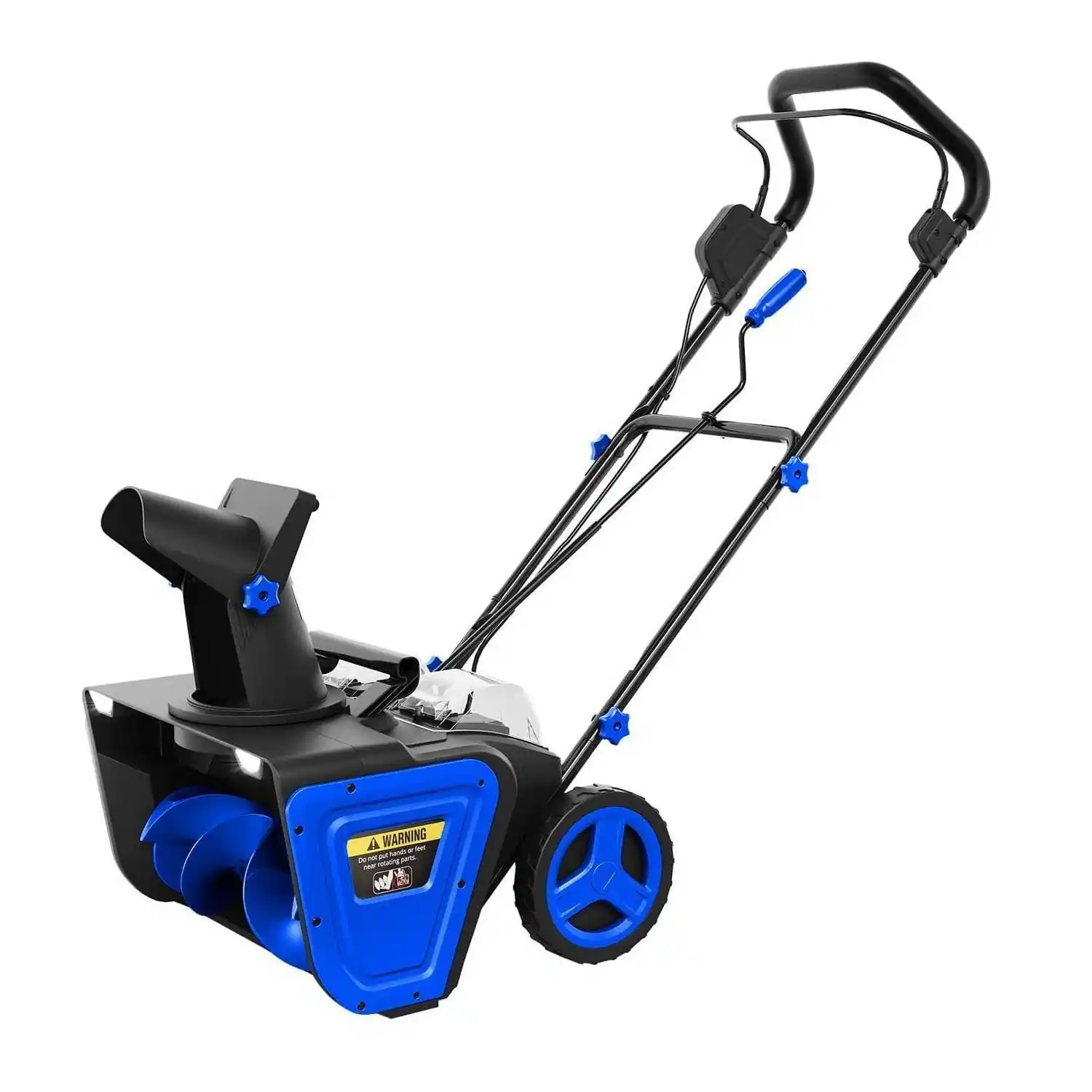 A WARNING - Do not touch moving parts.