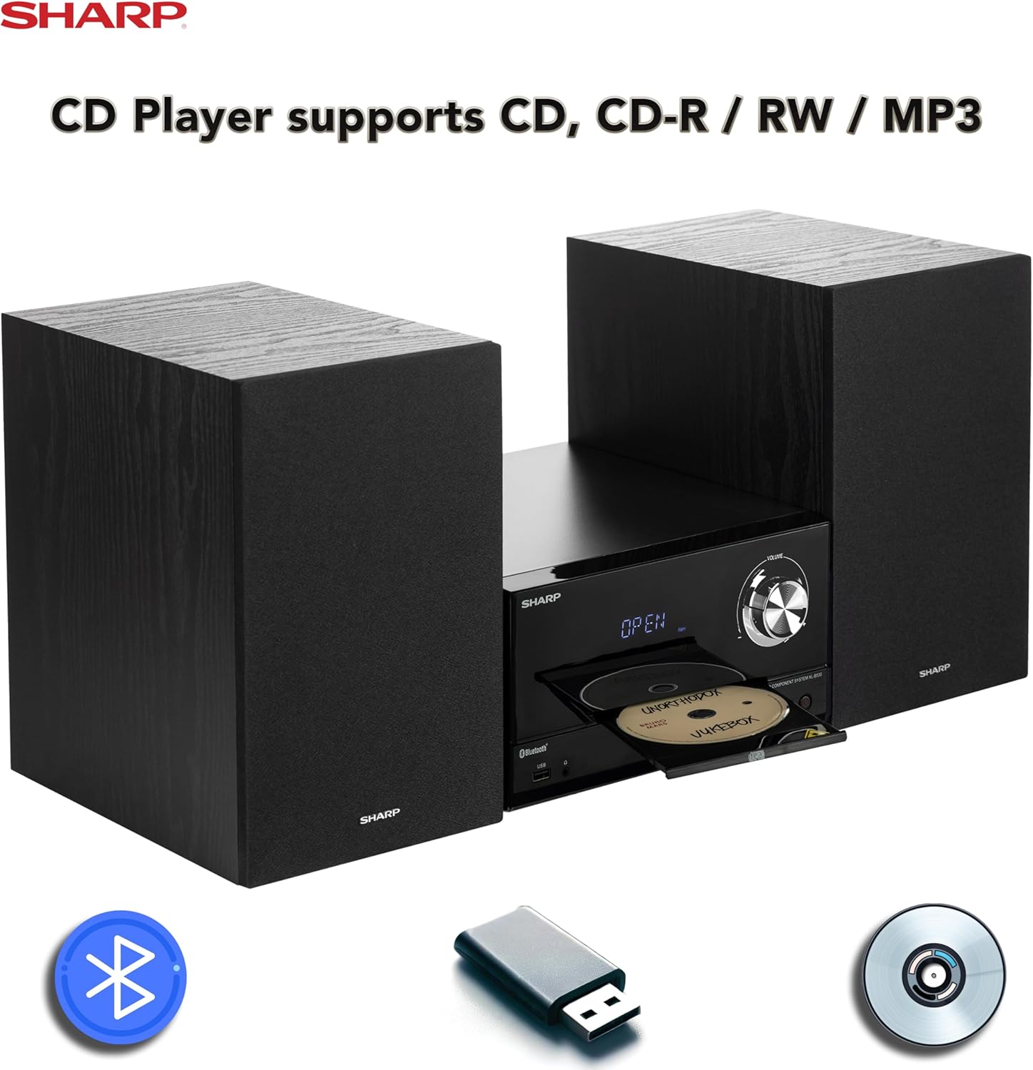SHARP CD Player supports CD, CD-R / RW / MP3
