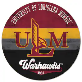Jardine - ULM Warhawks 20'' x 20'' Retro Logo Circle Sign - Maroon