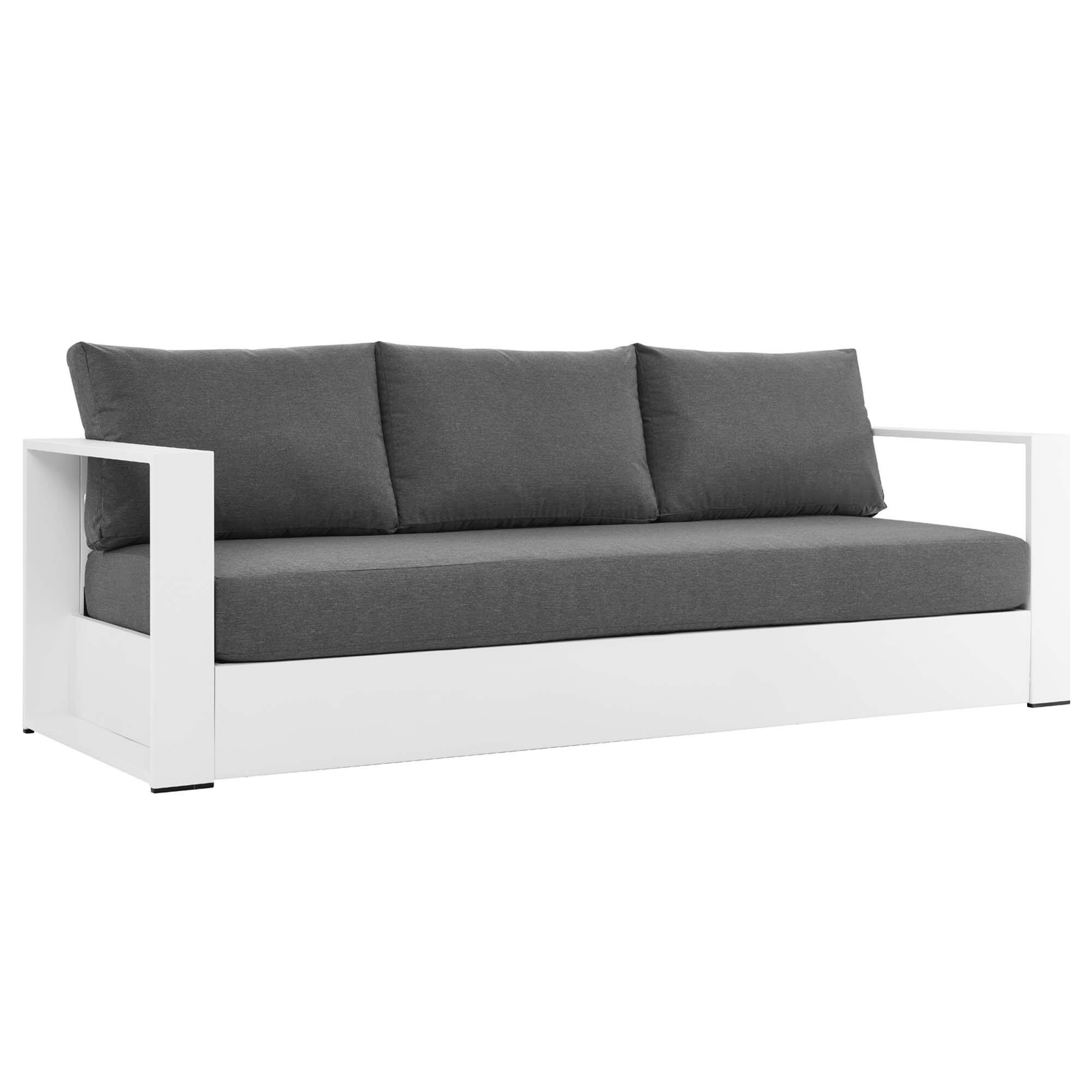 Alt View 4. Modway - Tahoe 3-Piece Outdoor Patio - Powder-Coated Aluminum Set - White Charcoal.