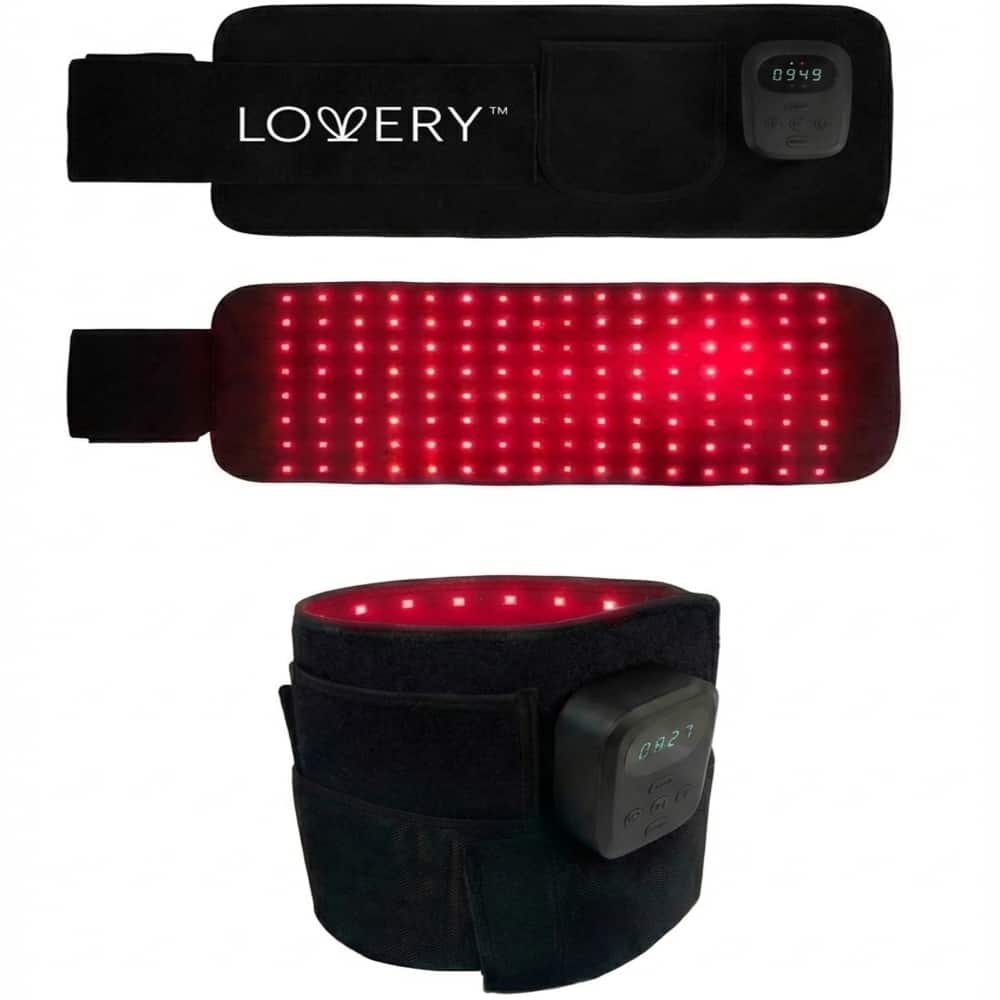 Lovery - Red Light Therapy LED Belt - Infrared 660nm and 850nm Lights - Black