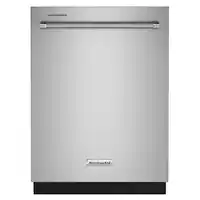KitchenAid - 24" Front Control Built-In Dishwasher with Tub, ProWash Cycle, 3rd Rack, 39 dBA - Stainless Steel - Front_Zoom
