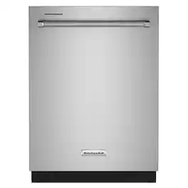KitchenAid - 24" Front Control Built-In Dishwasher with Tub, ProWash Cycle, 3rd Rack, 39 dBA - Stainless Steel