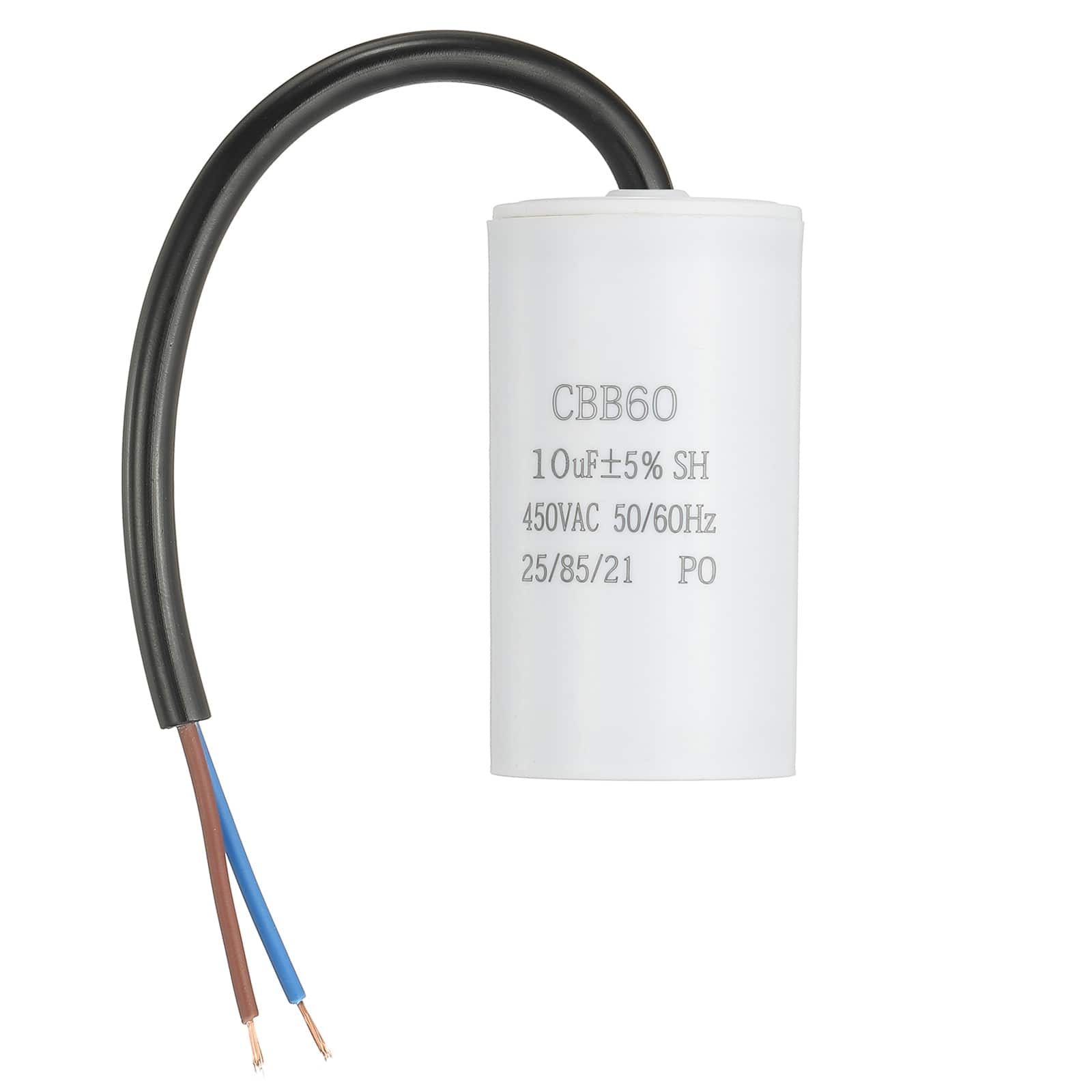 Unique Bargains - 10uF CBB60 Run Capacitor, AC 450V 2 Wires 50/60Hz Cylinder 65x34mm for Air Compressor, Water Pump - White price history on PriceWatchPro