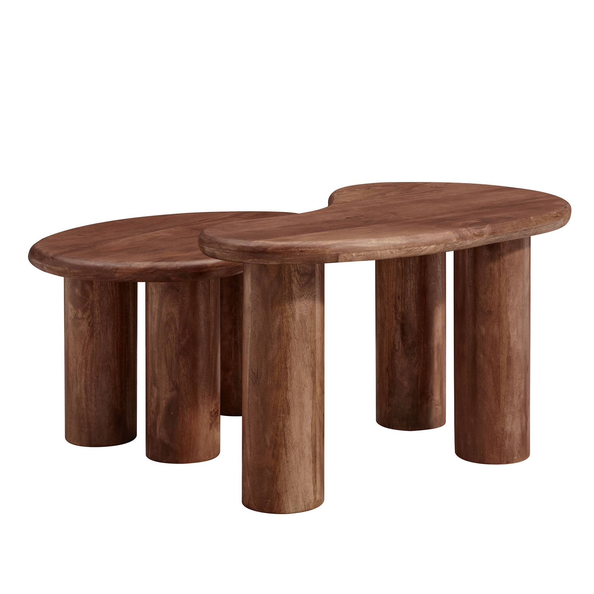 Alt View 3. Modway - Hackney Mango Wood Nesting Coffee Table Set by Modway - Walnut.