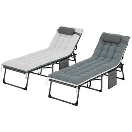 Outsunny - Outdoor Chaise Lounge Chair Set of 2 - Gray
