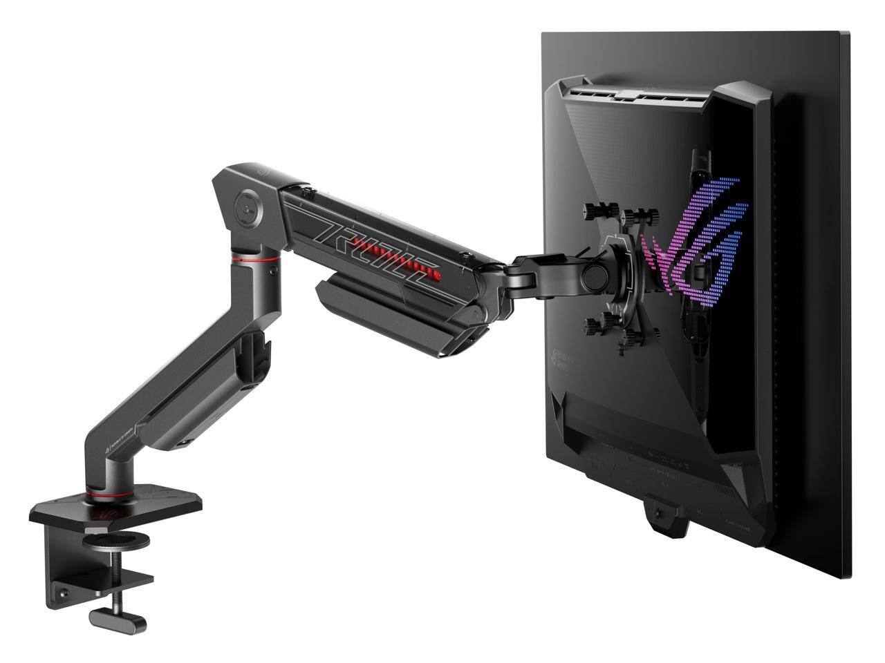 Alt View 2. ASUS - ASUS ROG Ergo Monitor Arm - Adjustable Mount with Cable Management, Ergonomic, Swivel, 39"/23lbs, VESA 100x100 - Black.