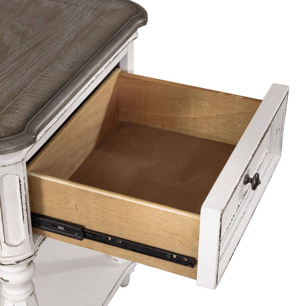 Alt View 2. Liberty Furniture Industries - Magnolia Manor Leg Night Stand in Antique White - White.