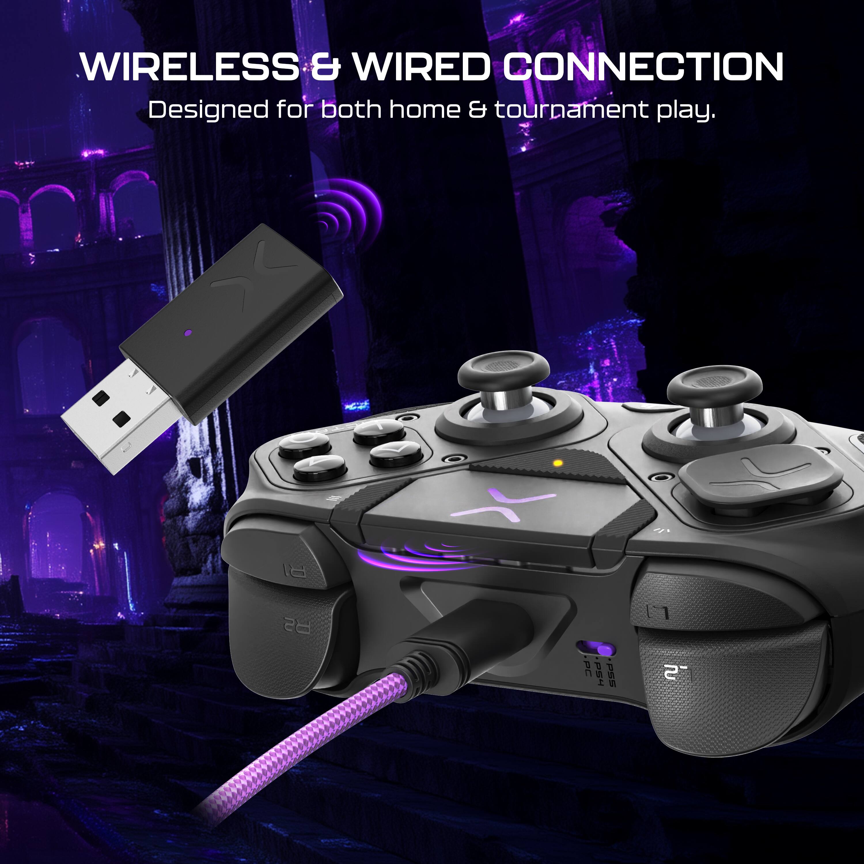 WIRELESS & WIRED CONNECTION
Designed for both home & tournament play. PC - P4 PSS [] - 5
