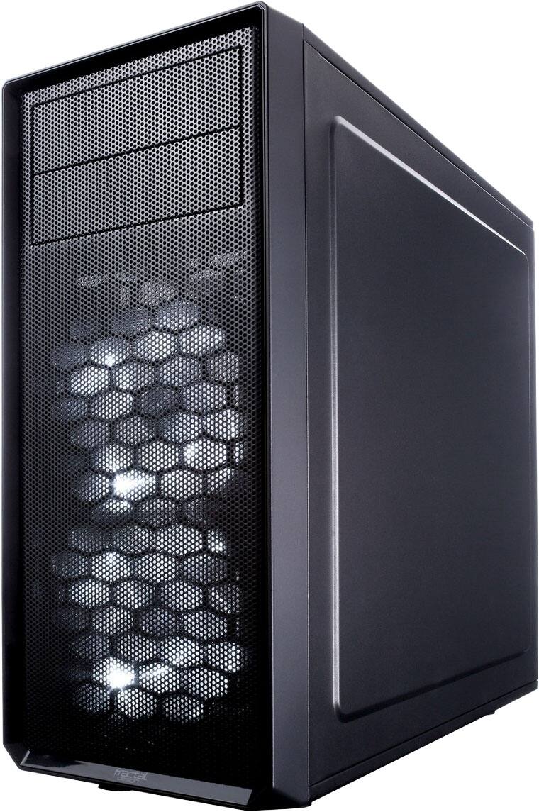 Left. Fractal Design - Focus G ATX, microATX, Mini-ITX Black Chassis with Acrylic Window Mid Tower PC Case - Black.