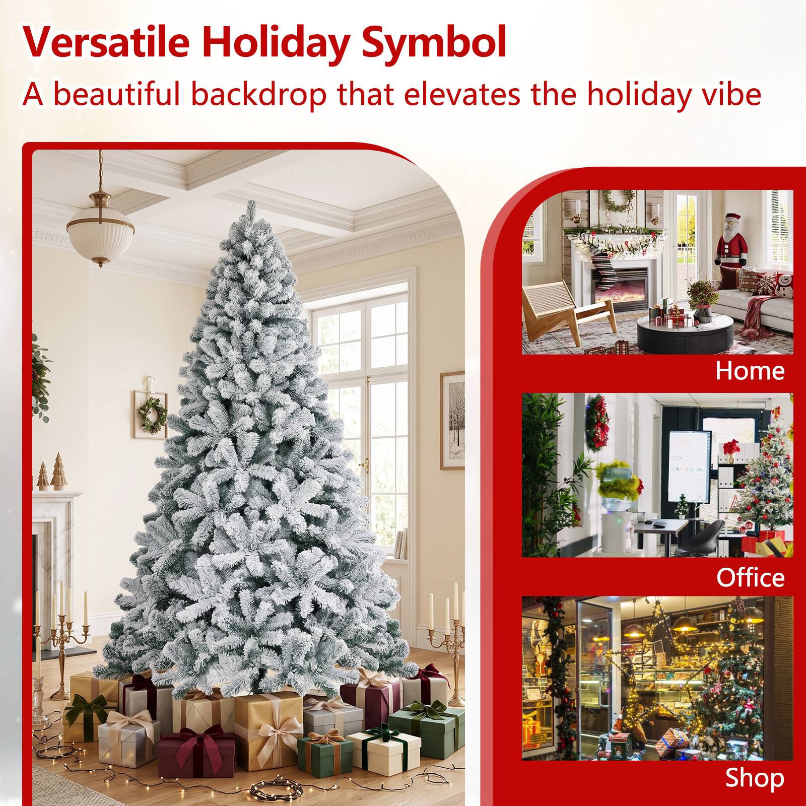 Versatile Holiday Symbol  
A beautiful backdrop that elevates the holiday vibe  

Home  
Office  
Shop