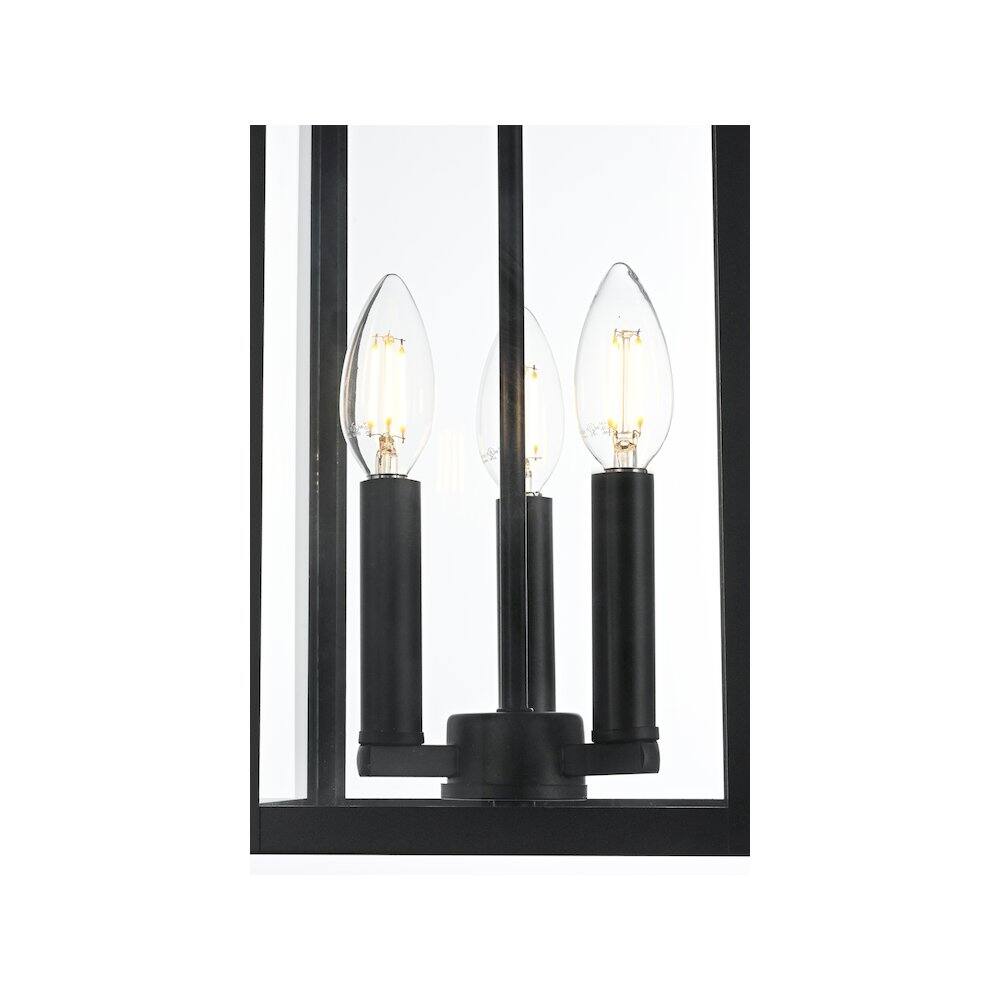 Alt View 2. Elegant Lighting - Carlisle 7 inch Outdoor Pendant in Black - Black.