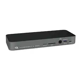 OWC - 14-Port Thunderbolt Dock, 85W charging, (2) Thunderbolt 40 Gb/s (USB-C), (5) USB 3.2 Type-A, (1) USB-C For Mac/PC - Space Gray|Black