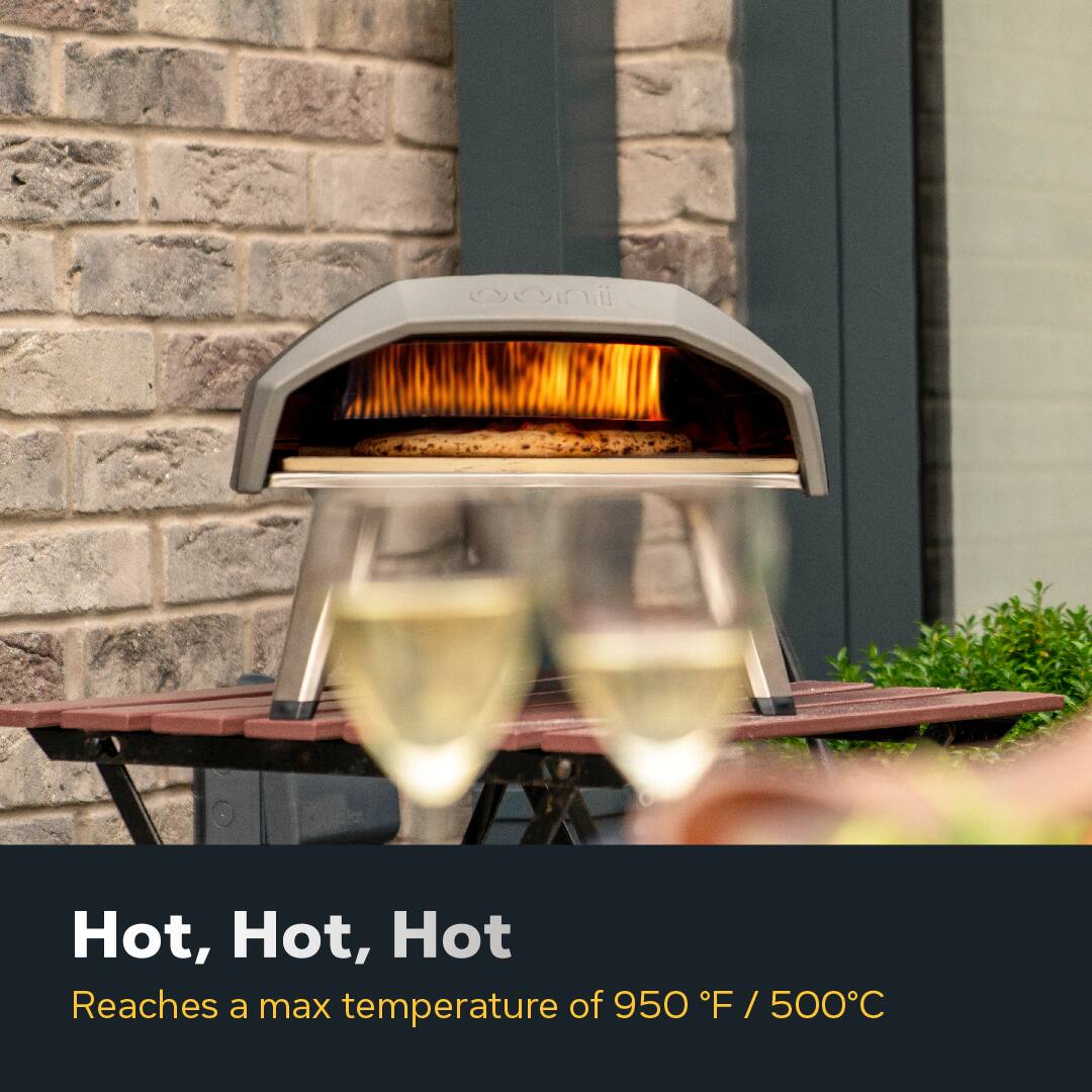Ooni Hot, Hot, Hot Reaches a max temperature of 950°F / 500°C.