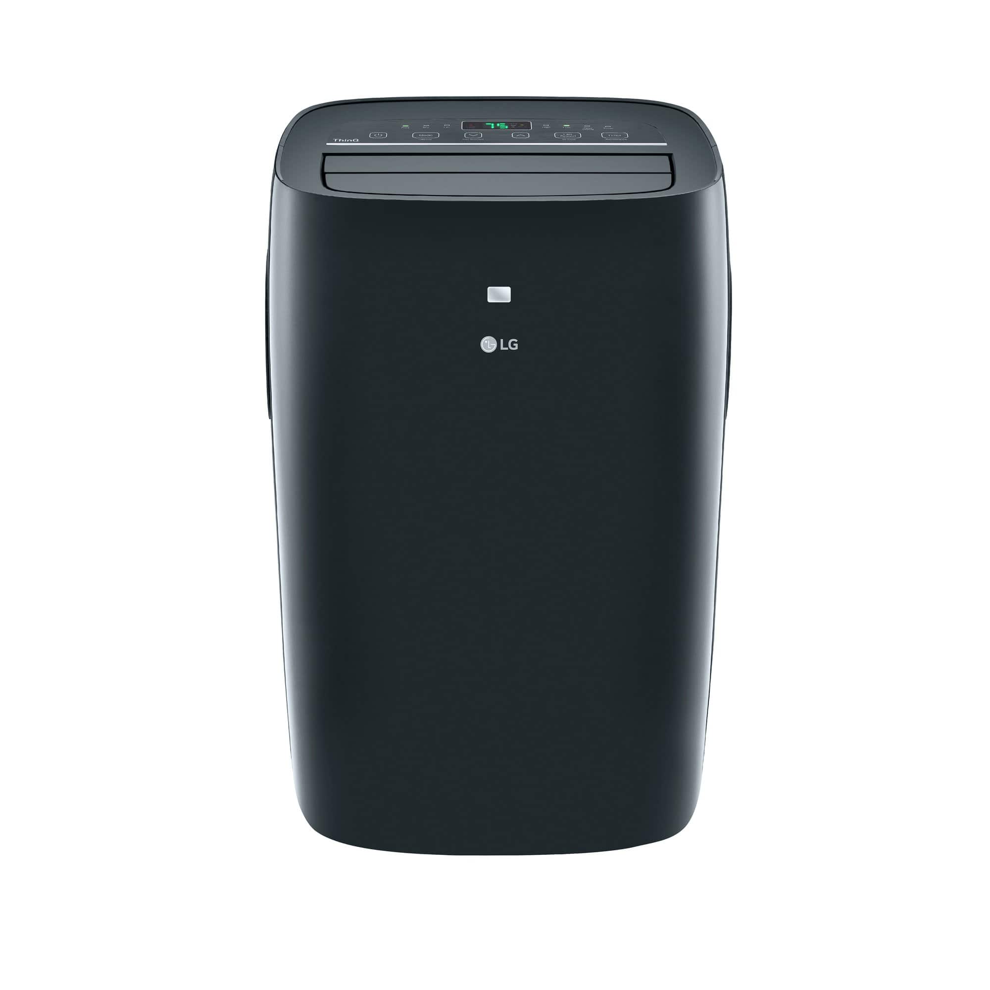 LG - 400 Sq. Ft. Smart Portable Air Conditioner - Black - Front_Zoom